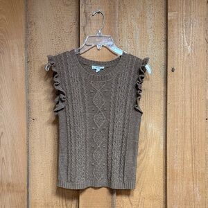 Ruffle Sleeve Tank Sweater